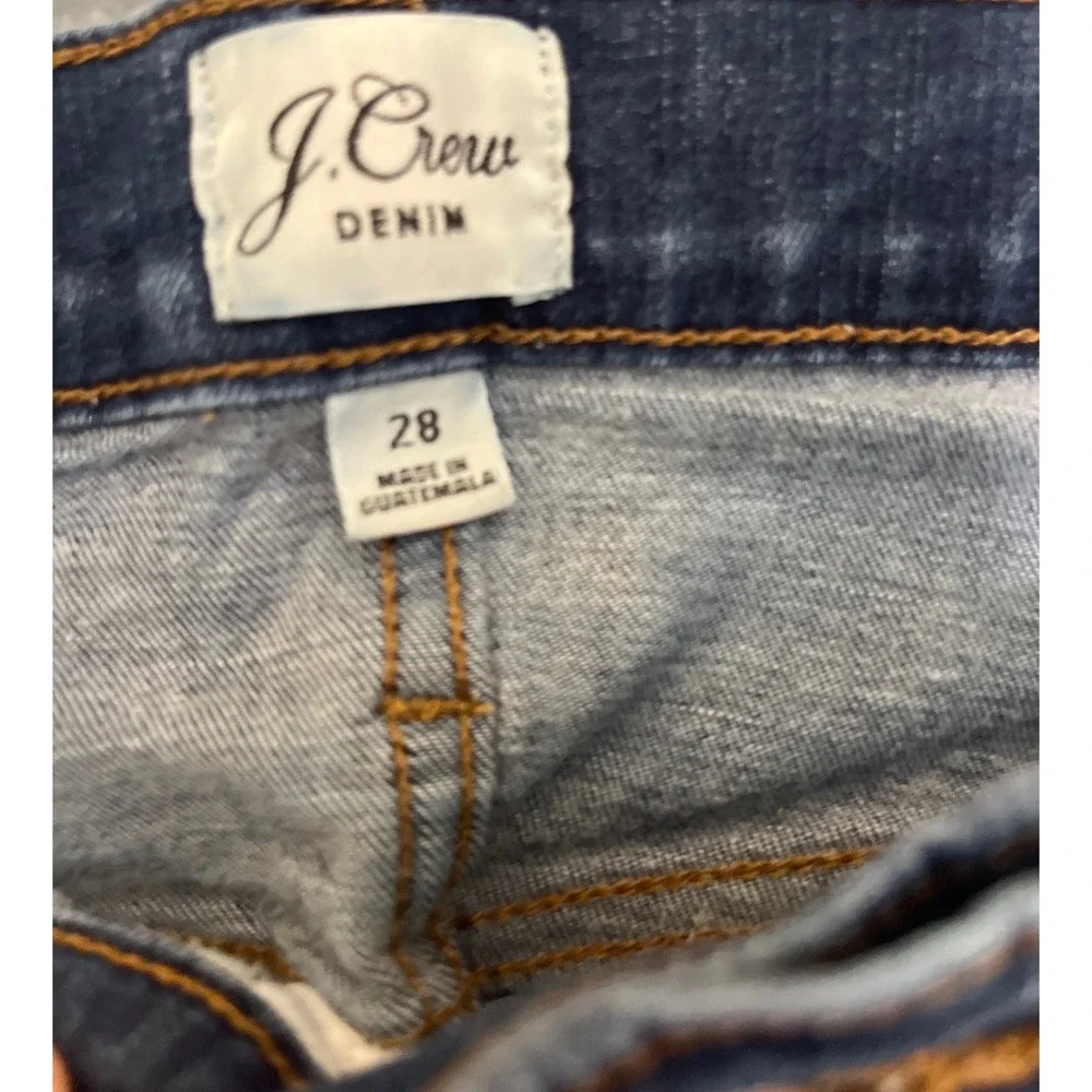 J.Crew Womens Toothpick Jeans Size 28‎ Ankle Inseam Dark Wash Fitted Skinny - Picture 3 of 15